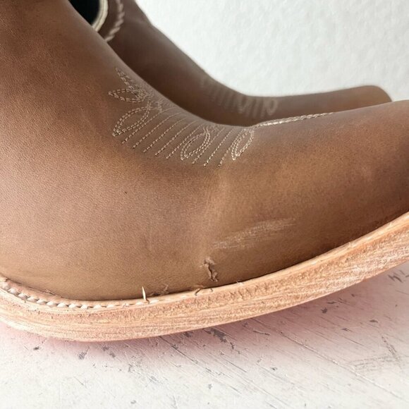 Lane RODEO HOUSTON Mens Cowboy Boots Size 10.5 Brown Leather Western Blunt Toe - Picture 3 of 12